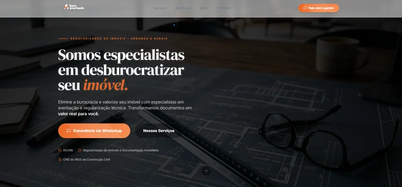 Interface da aplicação Bem Averbado