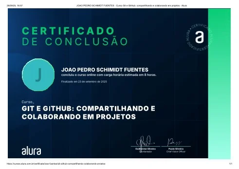 Certificado Git e GitHub Colaborando