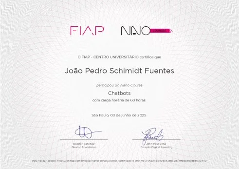 Certificado FIAP Chatbots