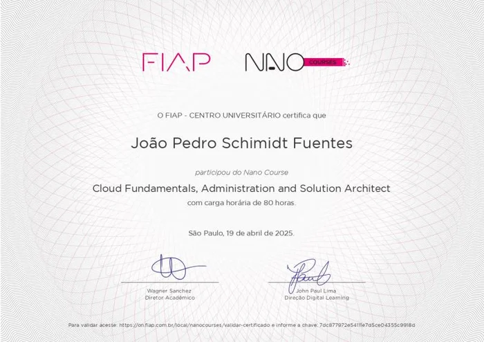 Certificado FIAP Cloud Fundamentals